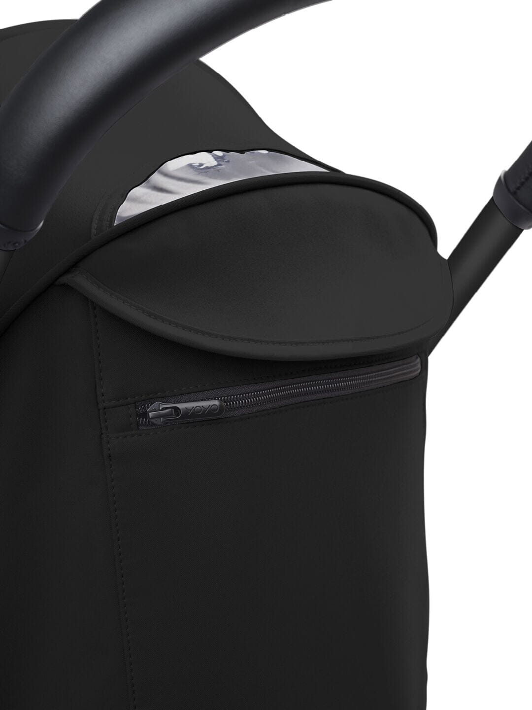 YOYO3_6PLUS_Black_BlackFrame_Canopy-vent-closed_Close-up_A9